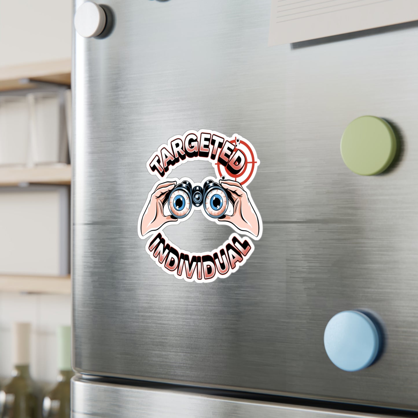 Targeted Individual Binoculars Vinyl Sticker — Kiss-Cut Decal for Laptops, Water Bottles & Windows