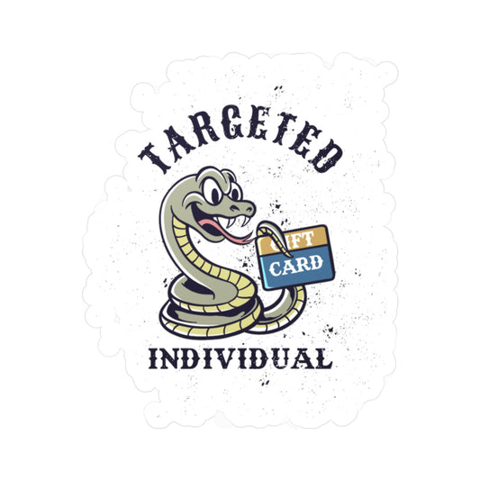 Targeted Individual Snake Sticker – Kiss-Cut Vinyl Decal (Gift Card Design)