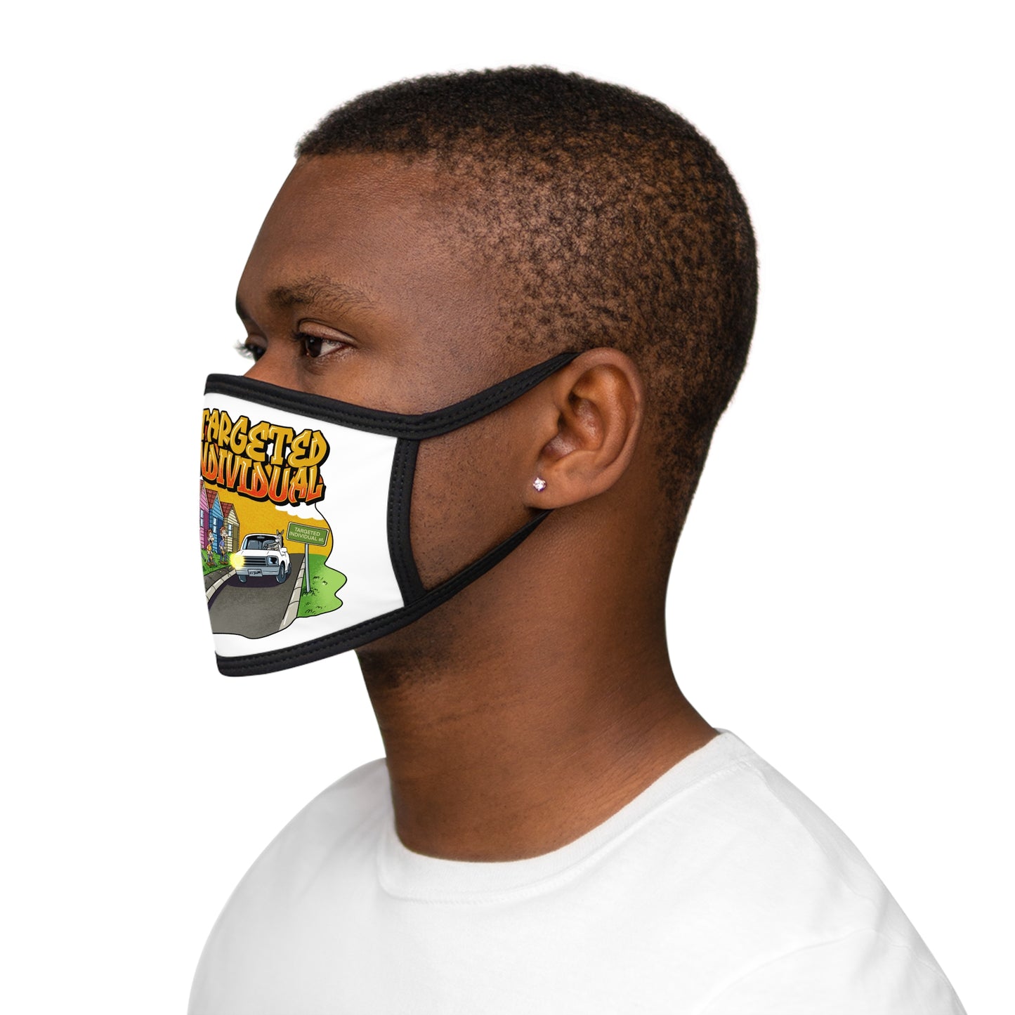 Targeted Individual Graphic Face Mask — Protest/Activist Street Art Design