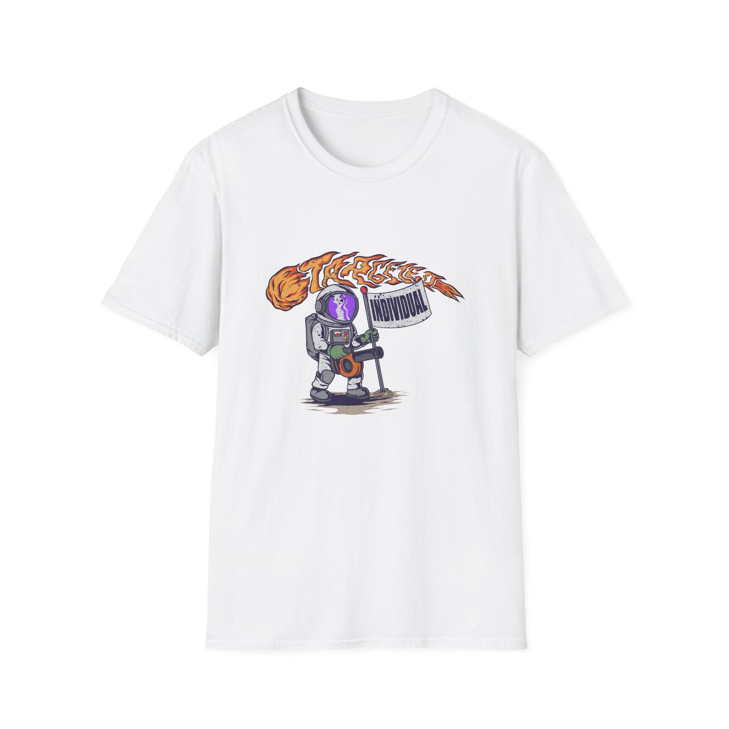 Astronaut Guitar T-Shirt — Retro Space Rock Design ("Takeoff")