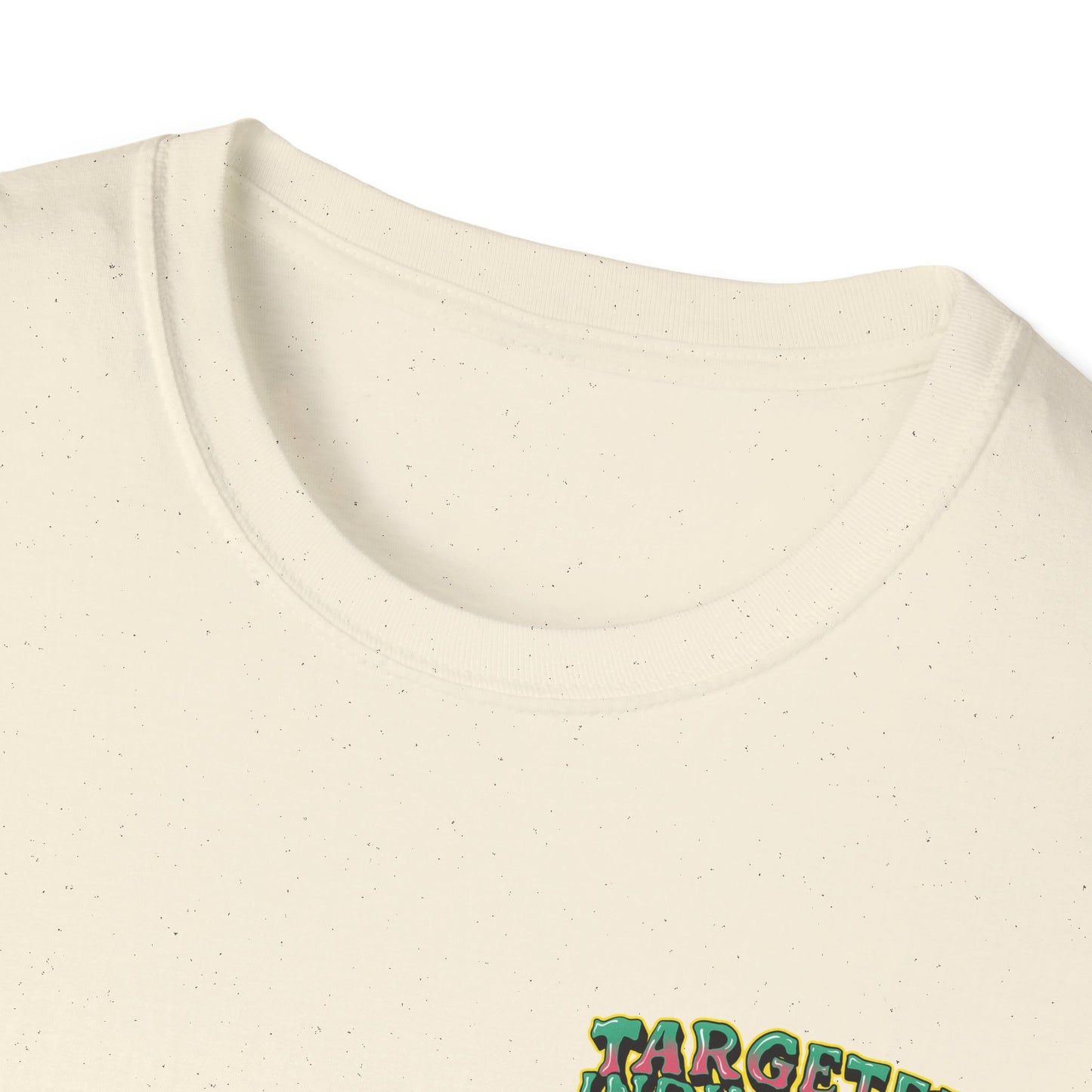 Targeted Individual Graphic T-Shirt — Retro Beach Protest Artwork