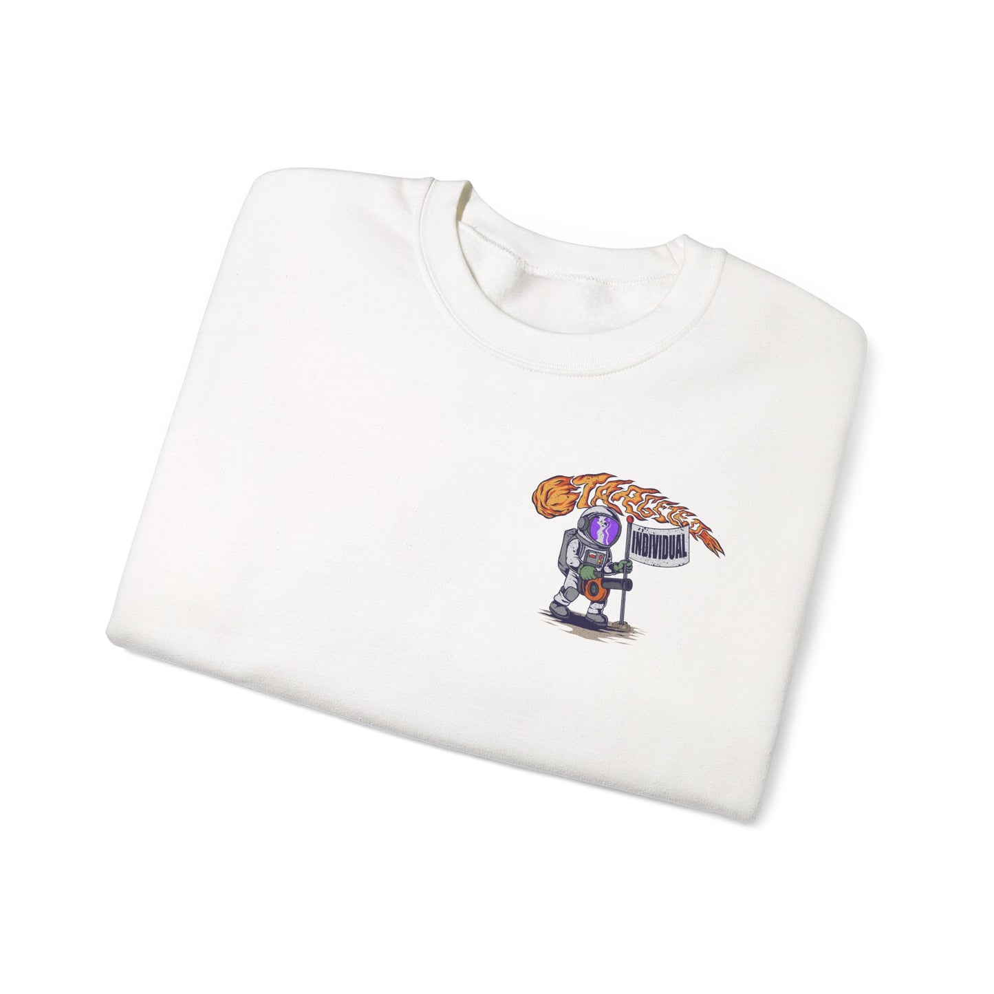 Astronaut Crewneck Sweatshirt — Cute Space Crew with Meteor Graphic