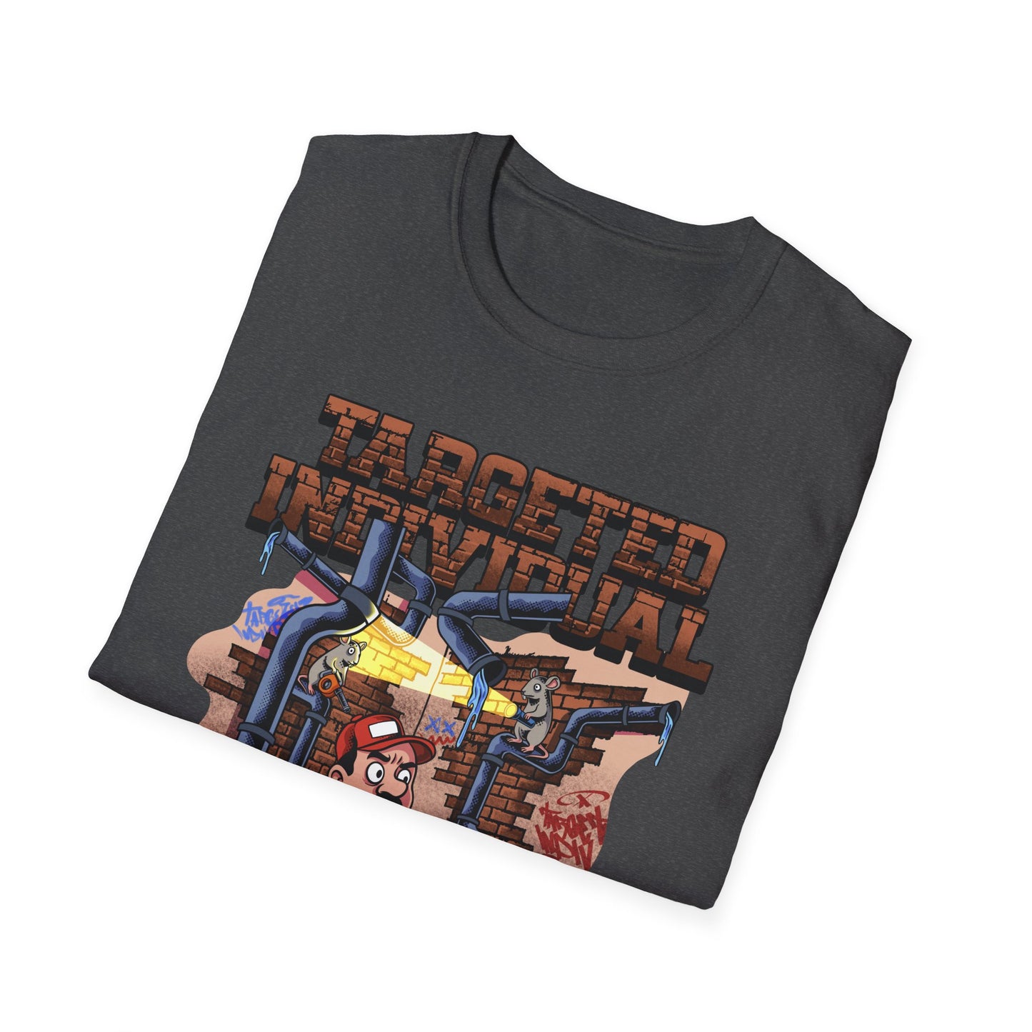 Plumber Cartoon Tee — "Tap Outta Luck" Retro Plumbing Design