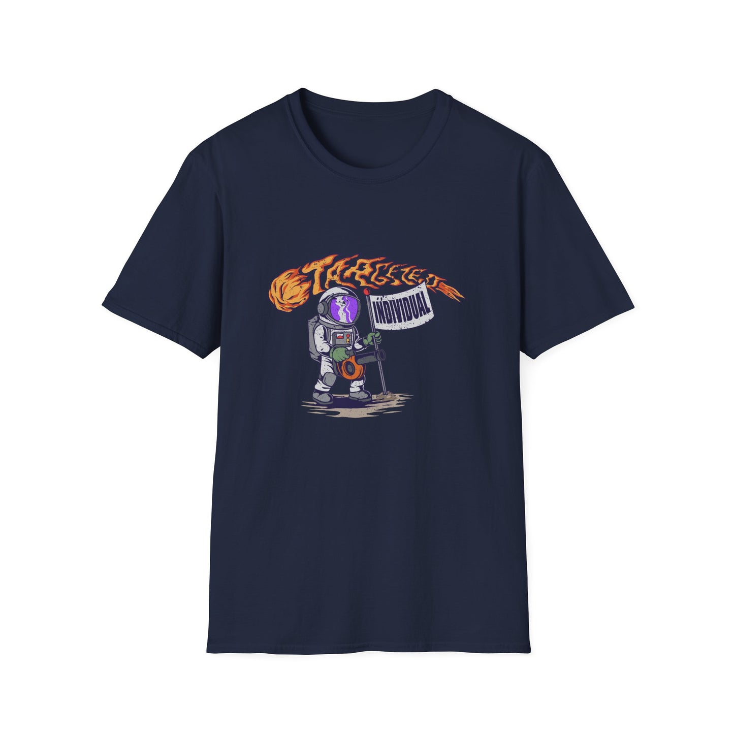 Astronaut Guitar T-Shirt — Retro Space Rock Design ("Takeoff")