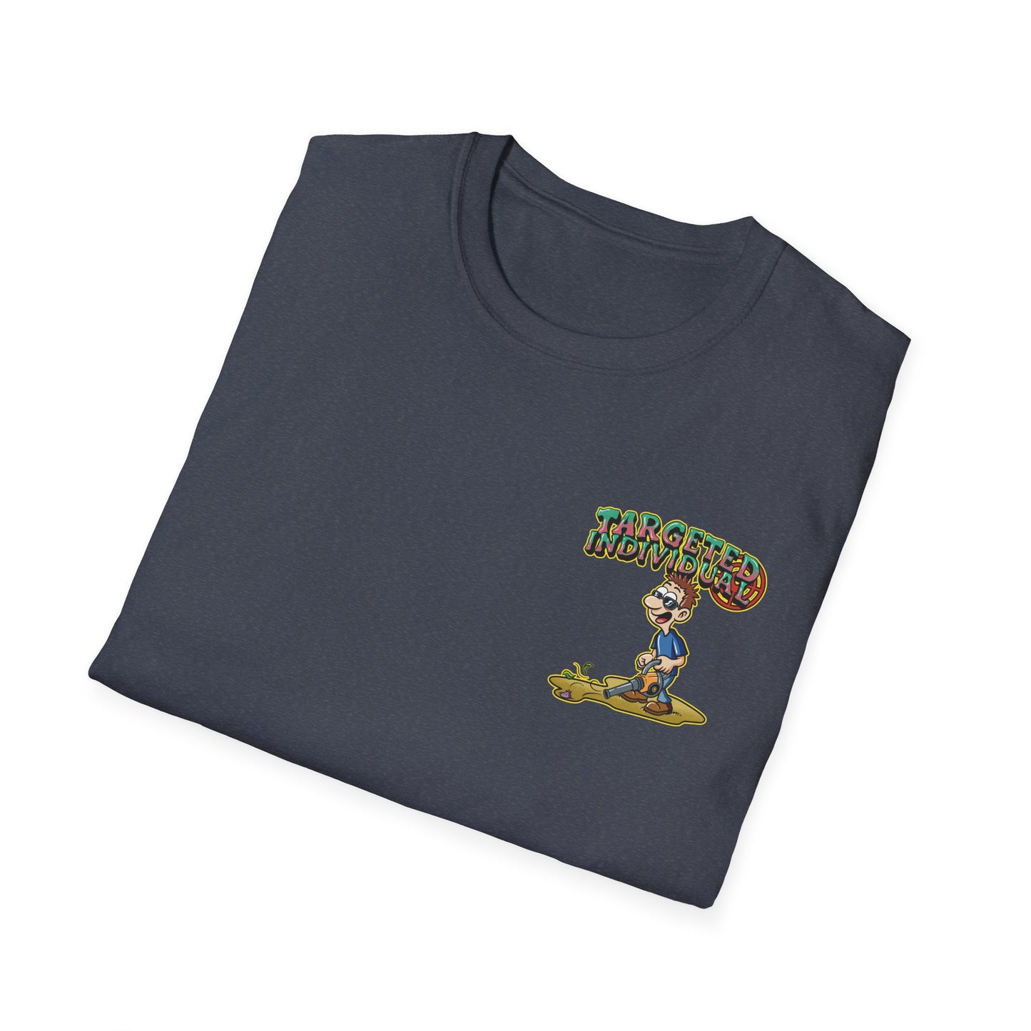 Targeted Individual Graphic T-Shirt — Retro Beach Protest Artwork