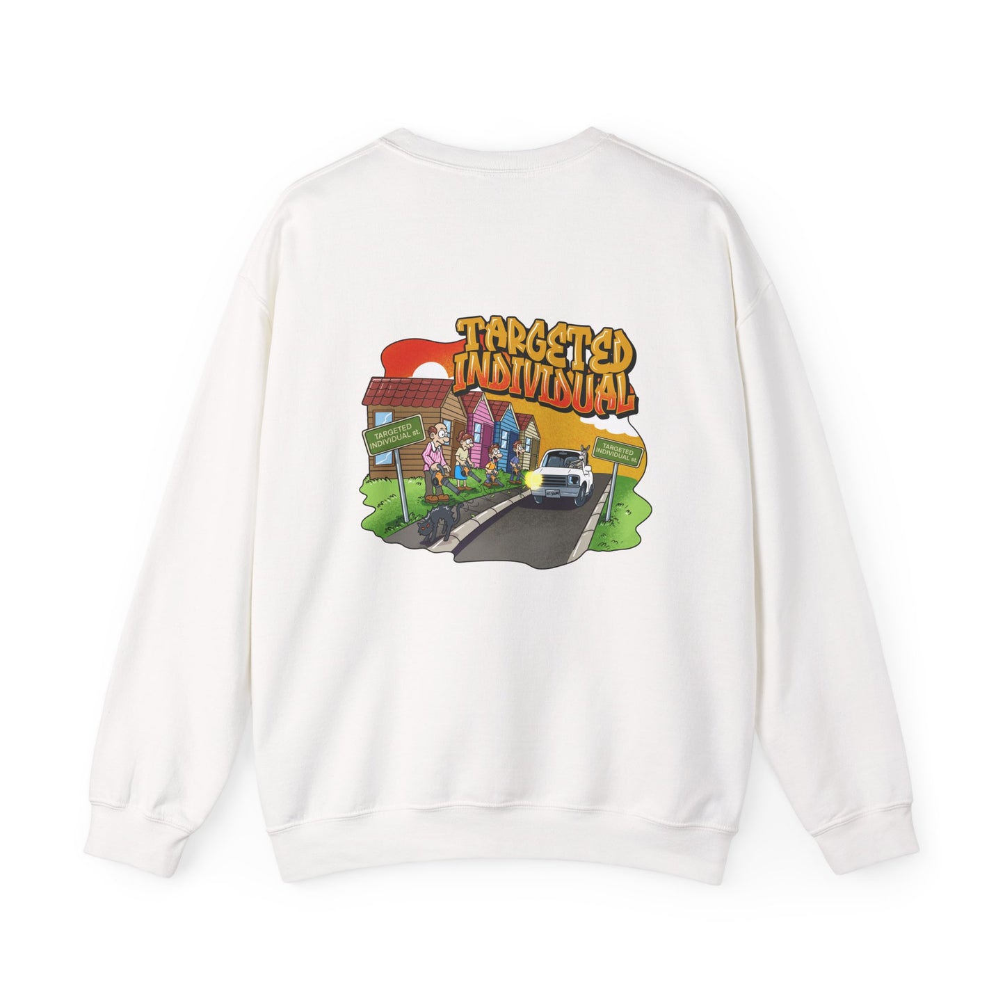 Crewneck Sweatshirt — "Targeted Individual" Retro Street Art Graphic