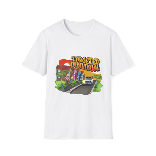 Targeted Individual Graphic T-Shirt — Retro Street Scene Tee