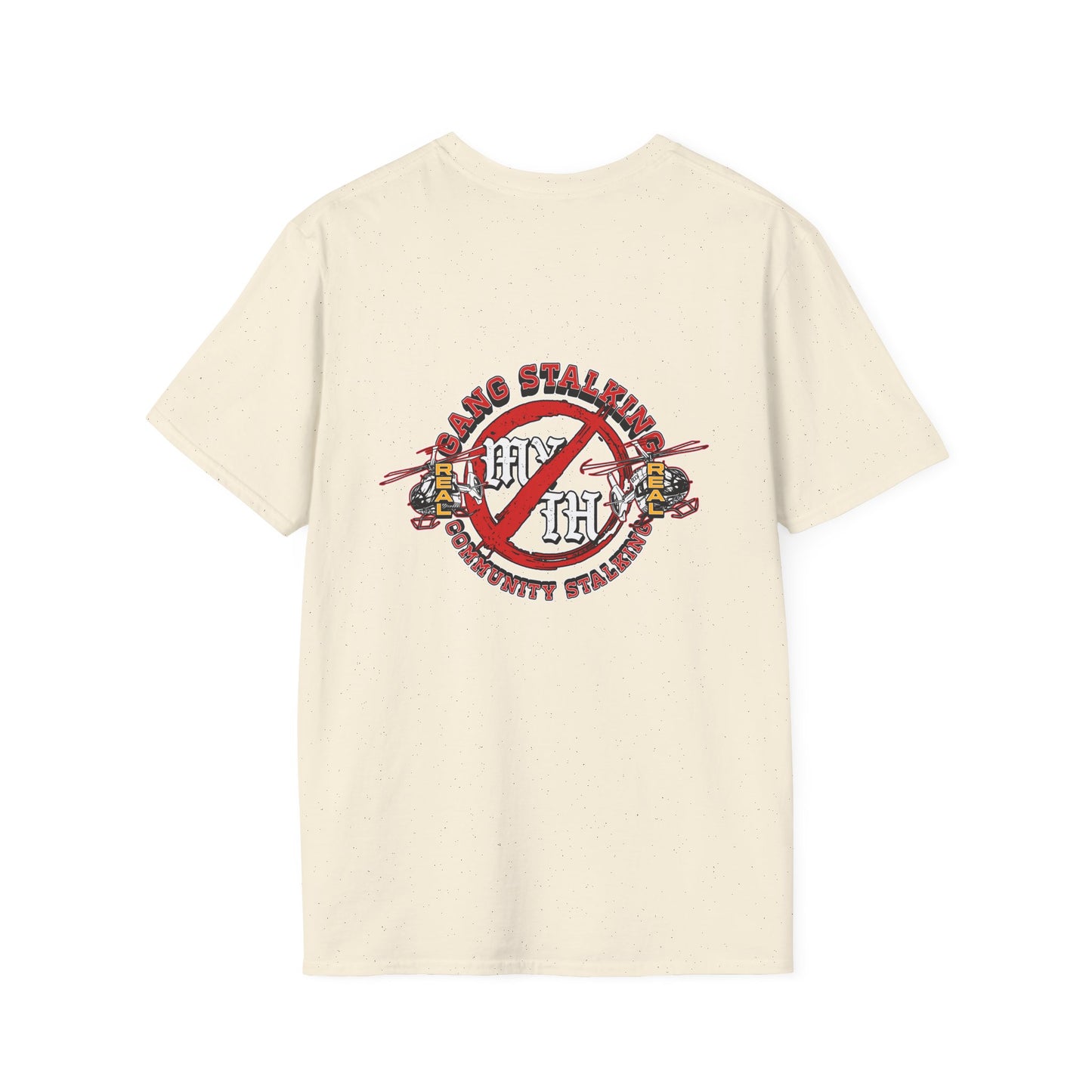 T-Shirt — Retro 'No Stalking' Vintage Graphic Tee (Front Sloth & Back Emblem)