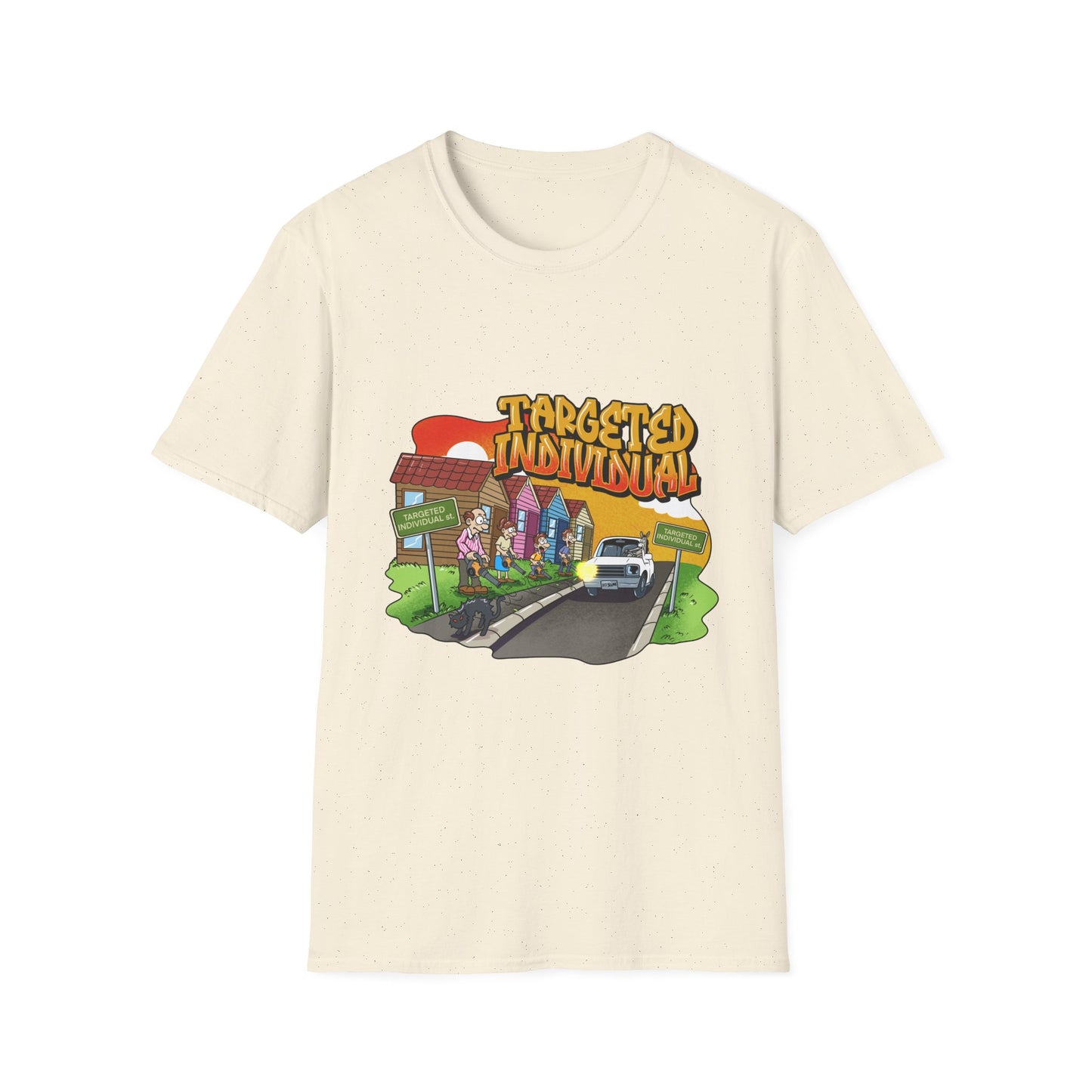 Targeted Individual Graphic T-Shirt — Retro Street Scene Tee