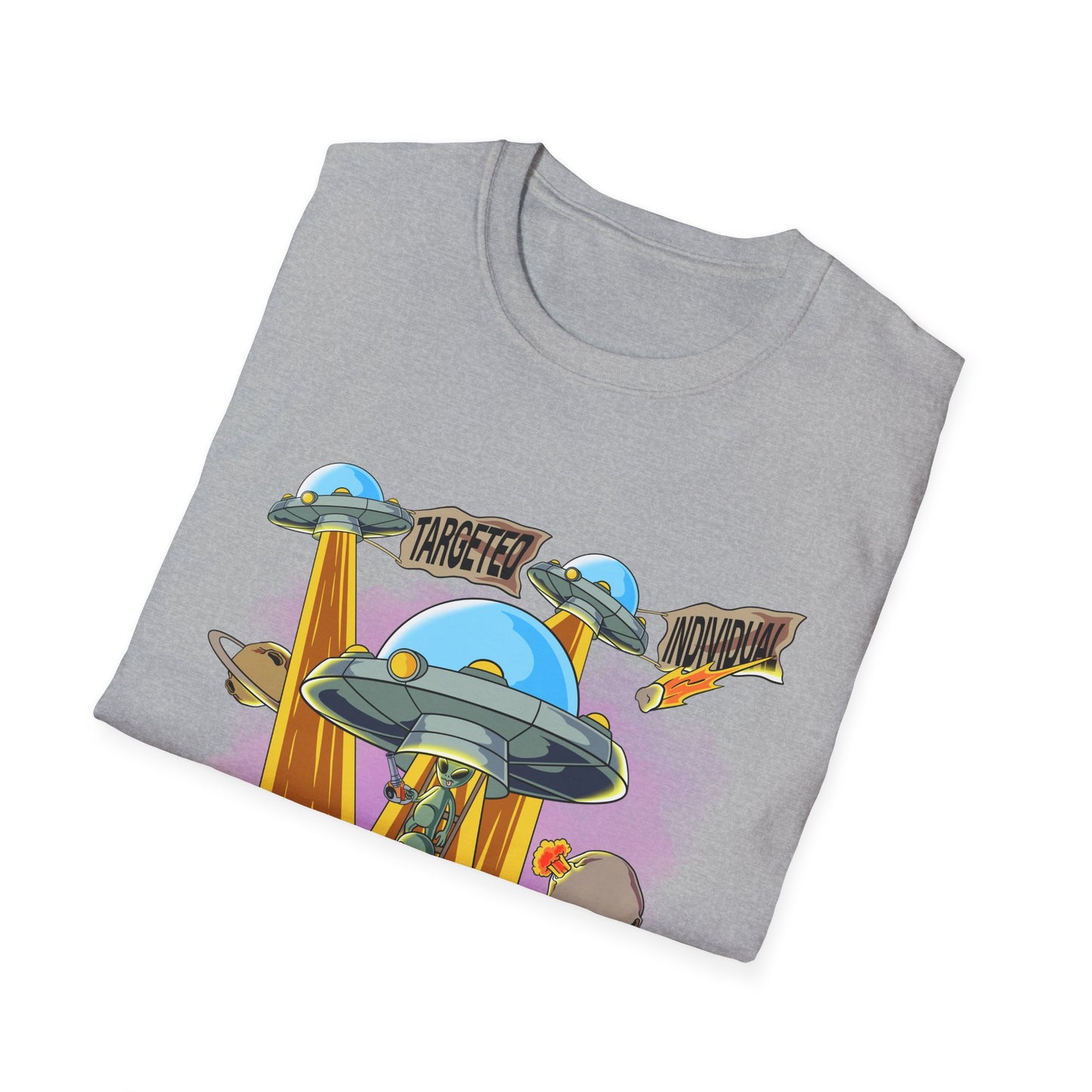 Alien Abduction Graphic T-Shirt — "Targeted Nowhere" Retro UFO Tee