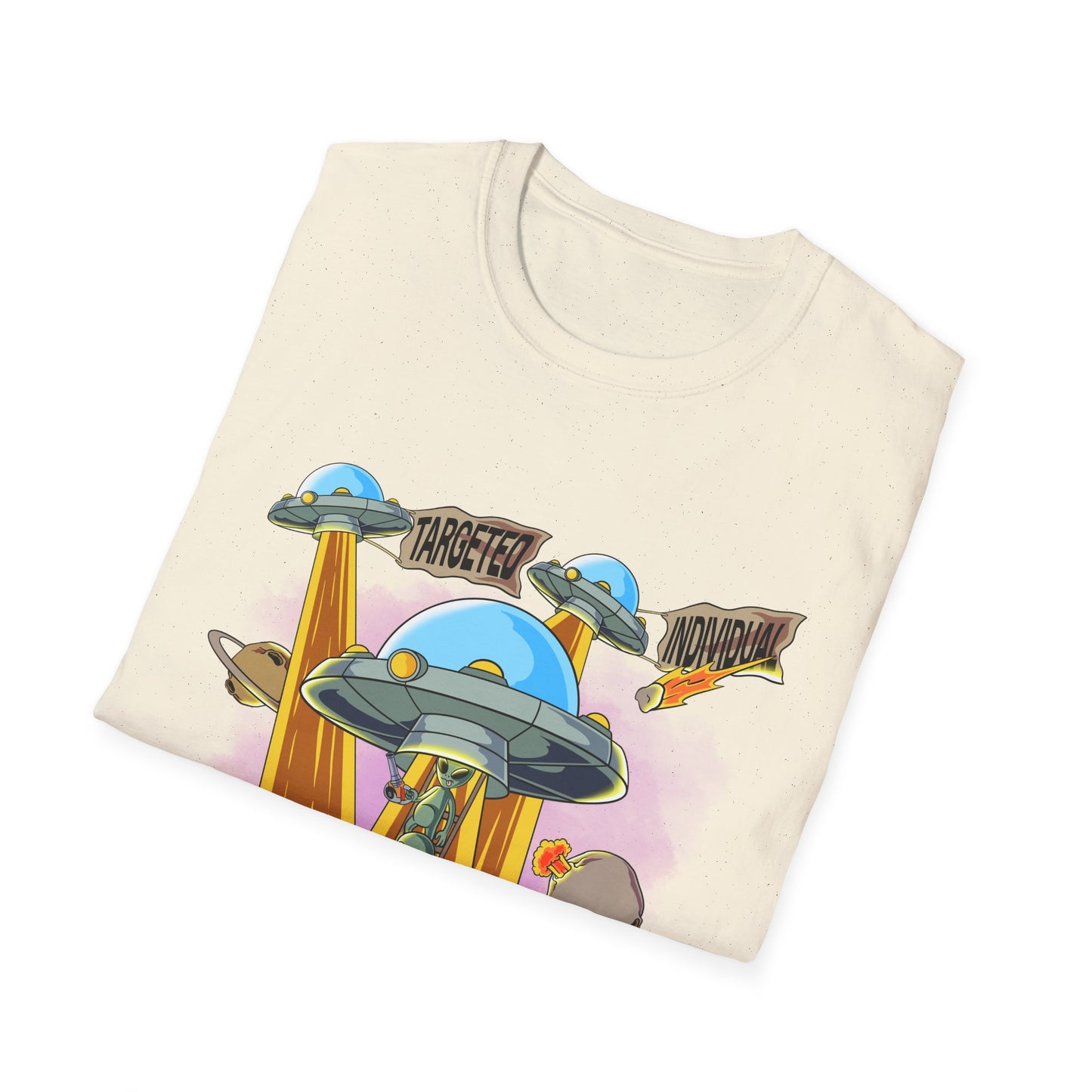 Alien Abduction Graphic T-Shirt — "Targeted Nowhere" Retro UFO Tee