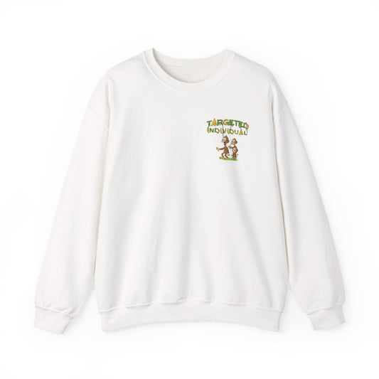 Targeted Individual Crewneck Sweatshirt — Retro Cartoon Graphic