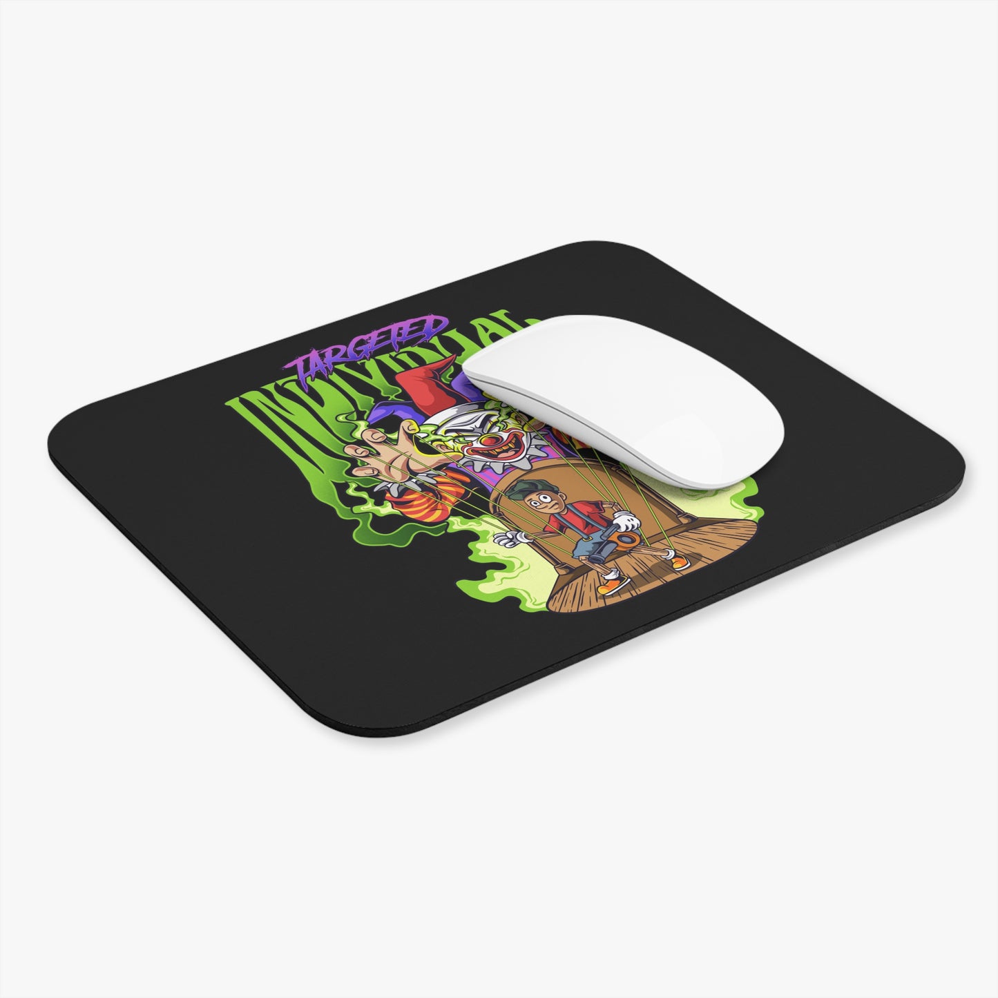 Targeted Individual Horror Clown Mouse Pad — Puppet Victim Gaming Desk Mat