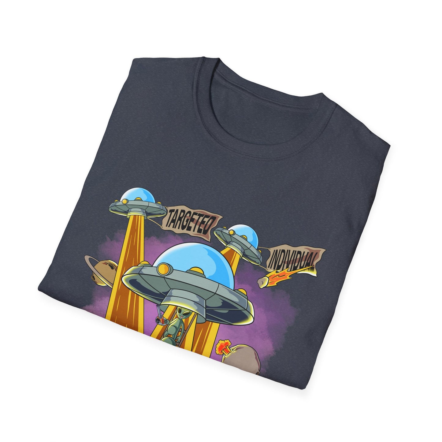 Alien Abduction Graphic T-Shirt — "Targeted Nowhere" Retro UFO Tee
