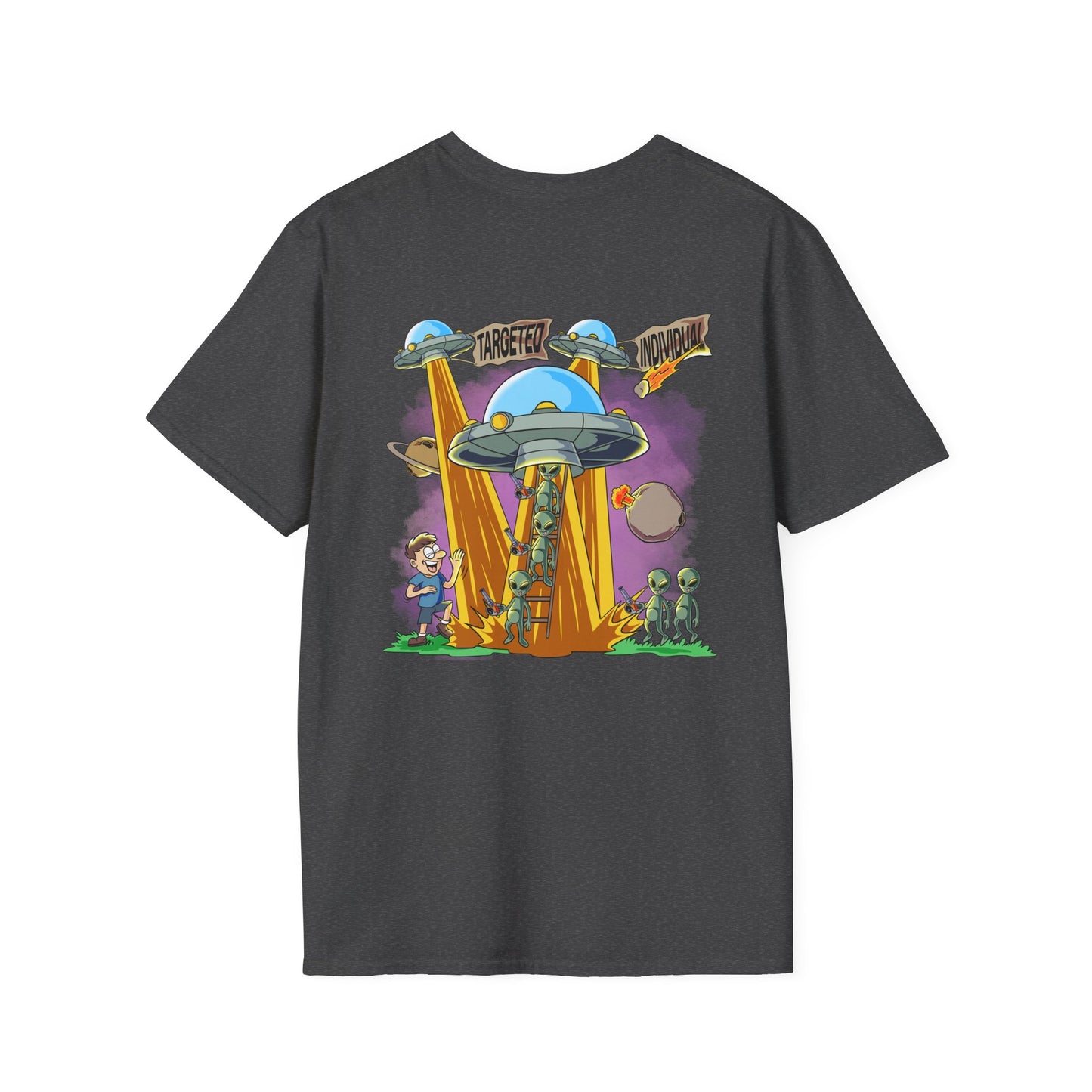 Alien Abduction Graphic T-Shirt — "Target Individual" Sci‑Fi UFO Tee