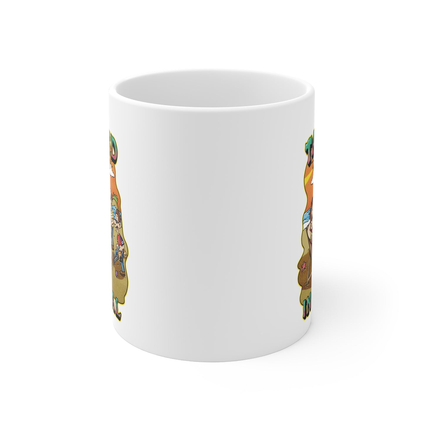Targeted Individual Mug — Funny Retro Beach Cartoon Coffee Cup
