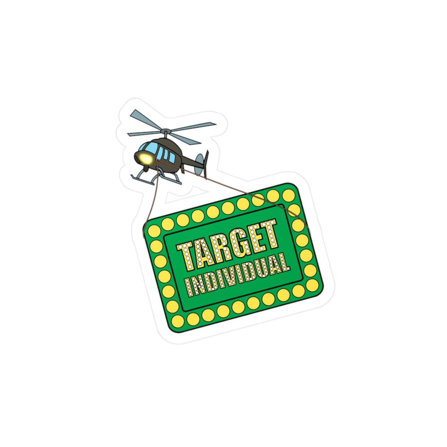 Target Individual Helicopter Vinyl Sticker – Kiss-Cut Decal