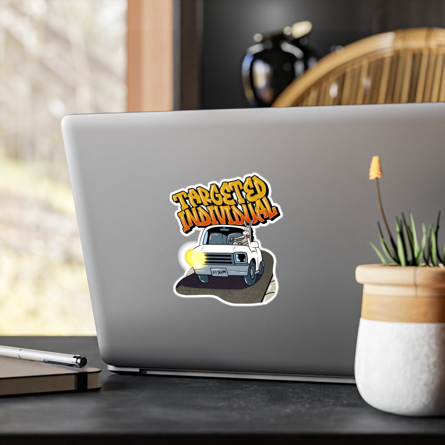 Targeted Individual Van Sticker — Kiss-Cut Vinyl Decal (Graffiti Text)