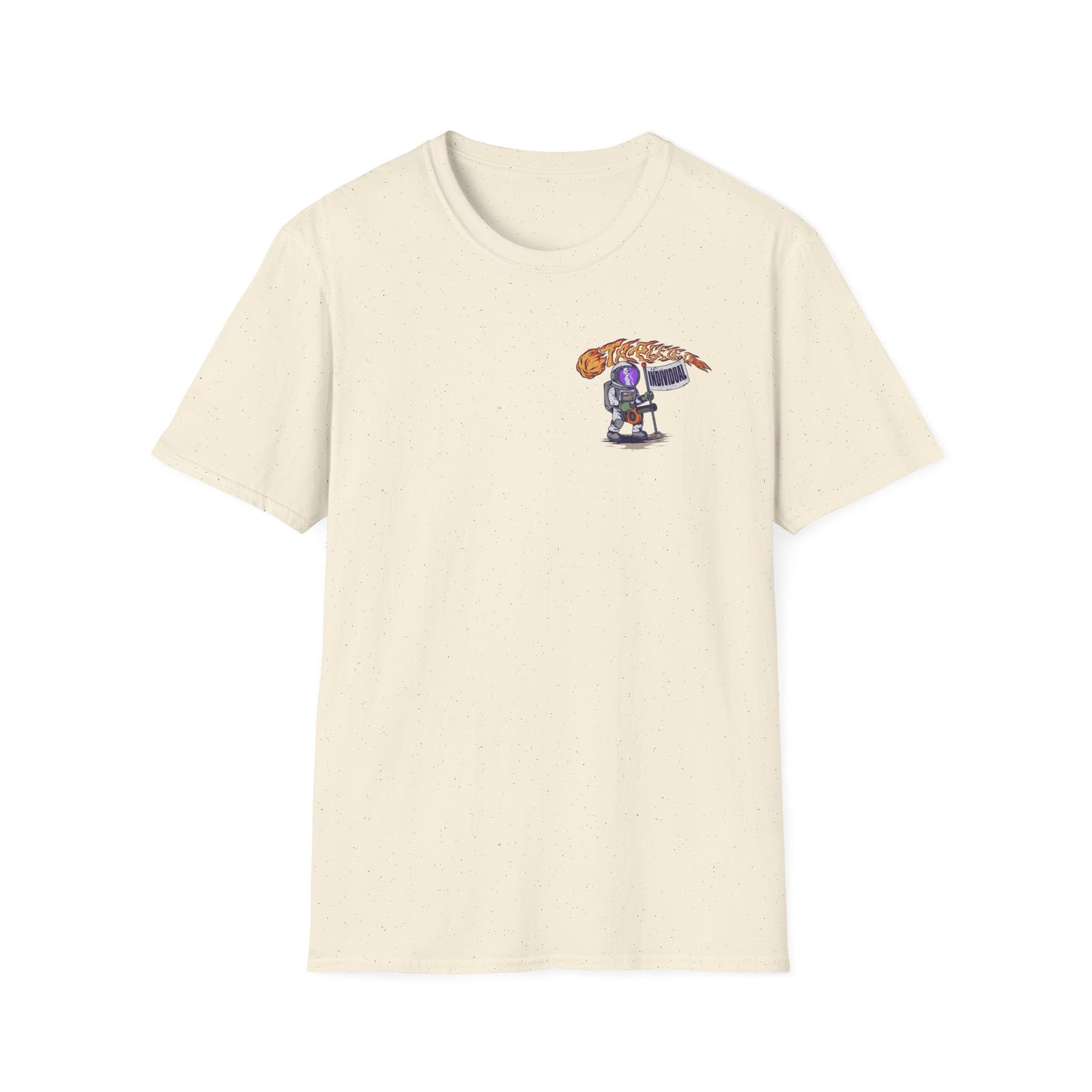 Space Protest T-Shirt — Cute Astronauts Holding Sign with Comet Graphic