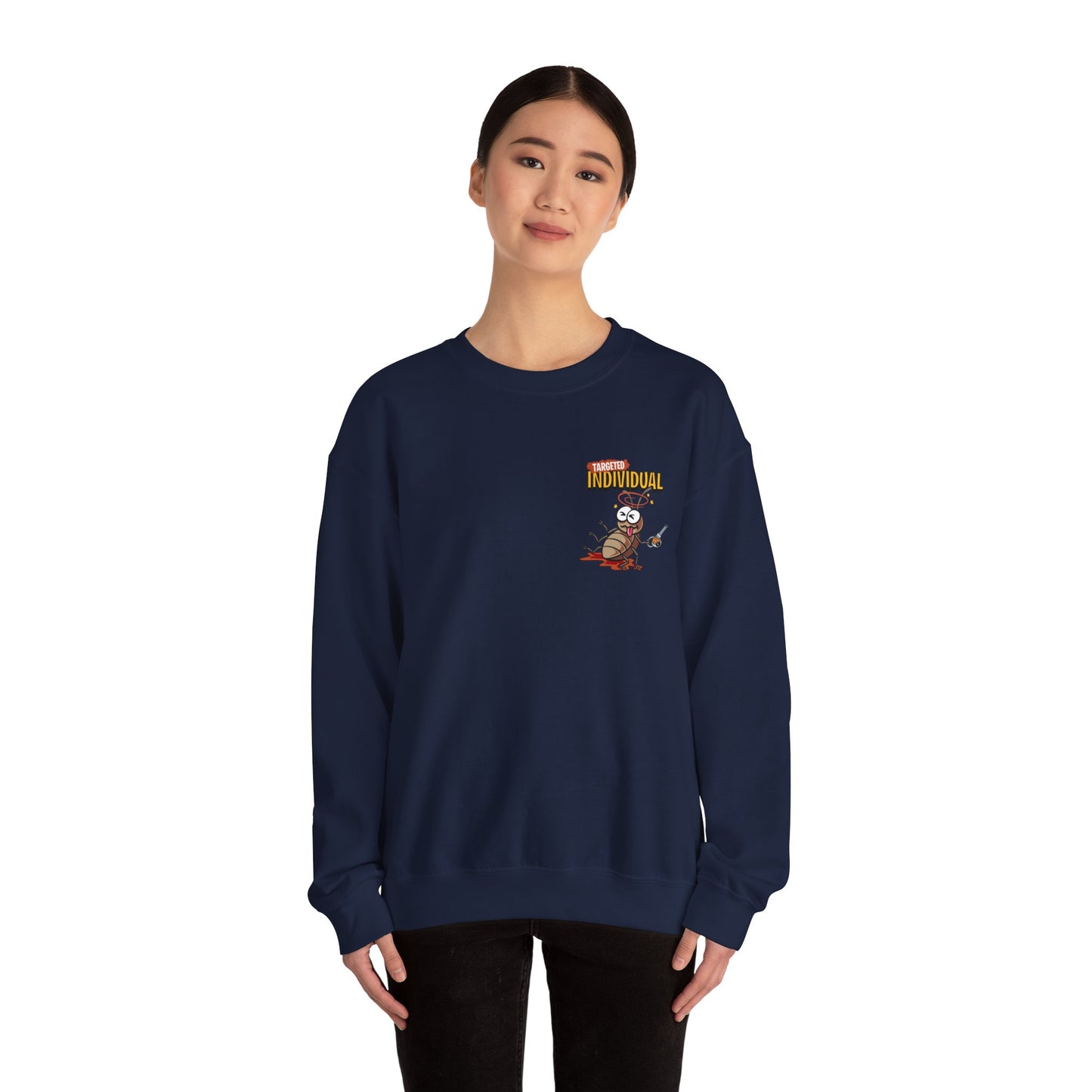Knight vs Worms Crewneck Sweatshirt — Funny Medieval Cartoon Graphic