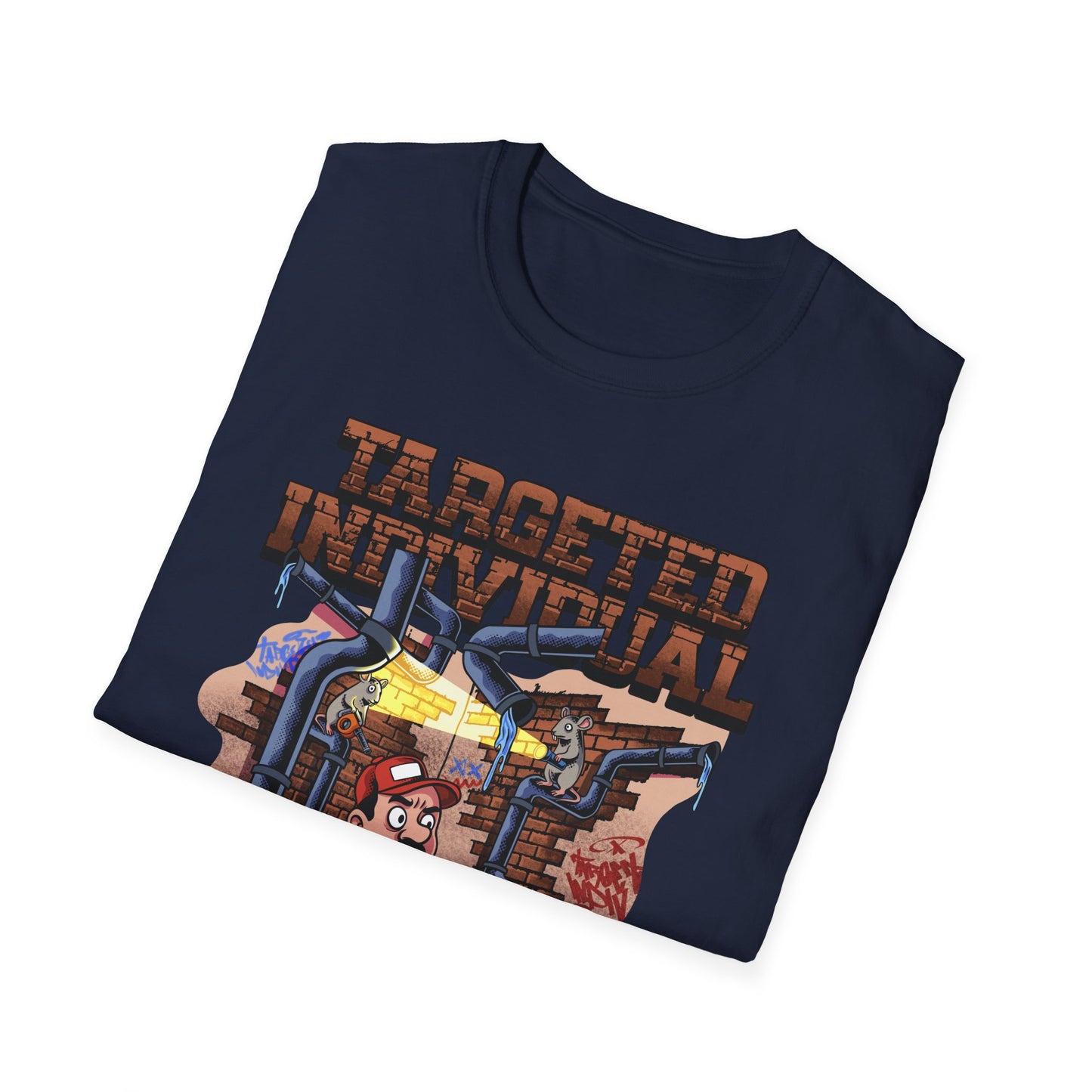 Plumber Cartoon Tee — "Tap Outta Luck" Retro Plumbing Design