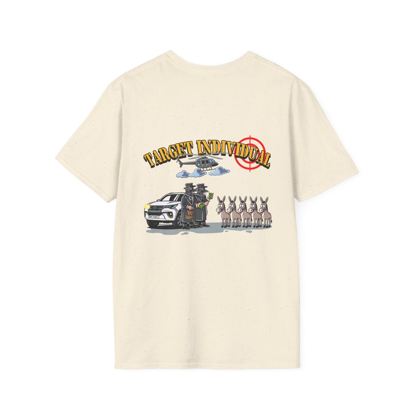 Target Individual T-Shirt — 'Target Individual' Graphic Tee with Police Truck & Targets