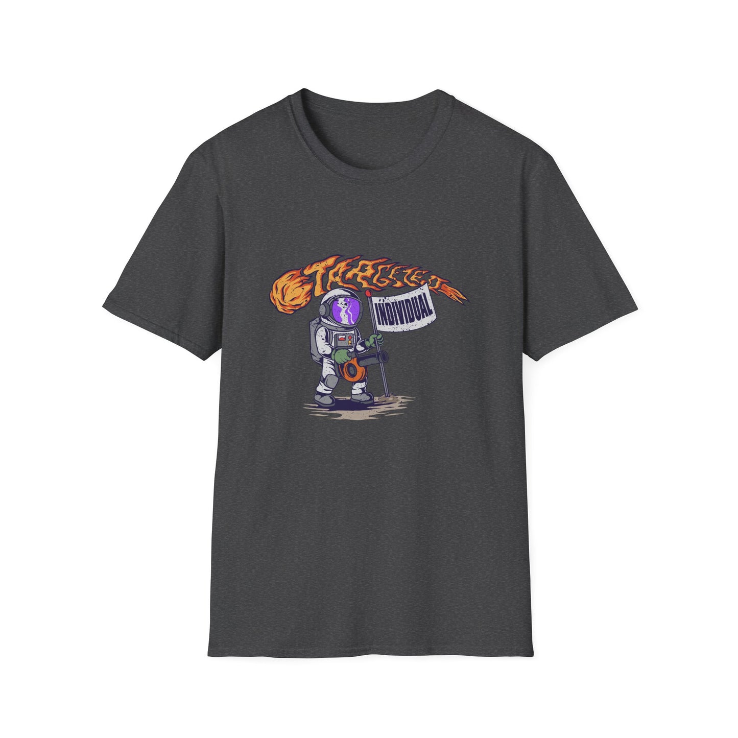 Astronaut Guitar T-Shirt — Retro Space Rock Design ("Takeoff")