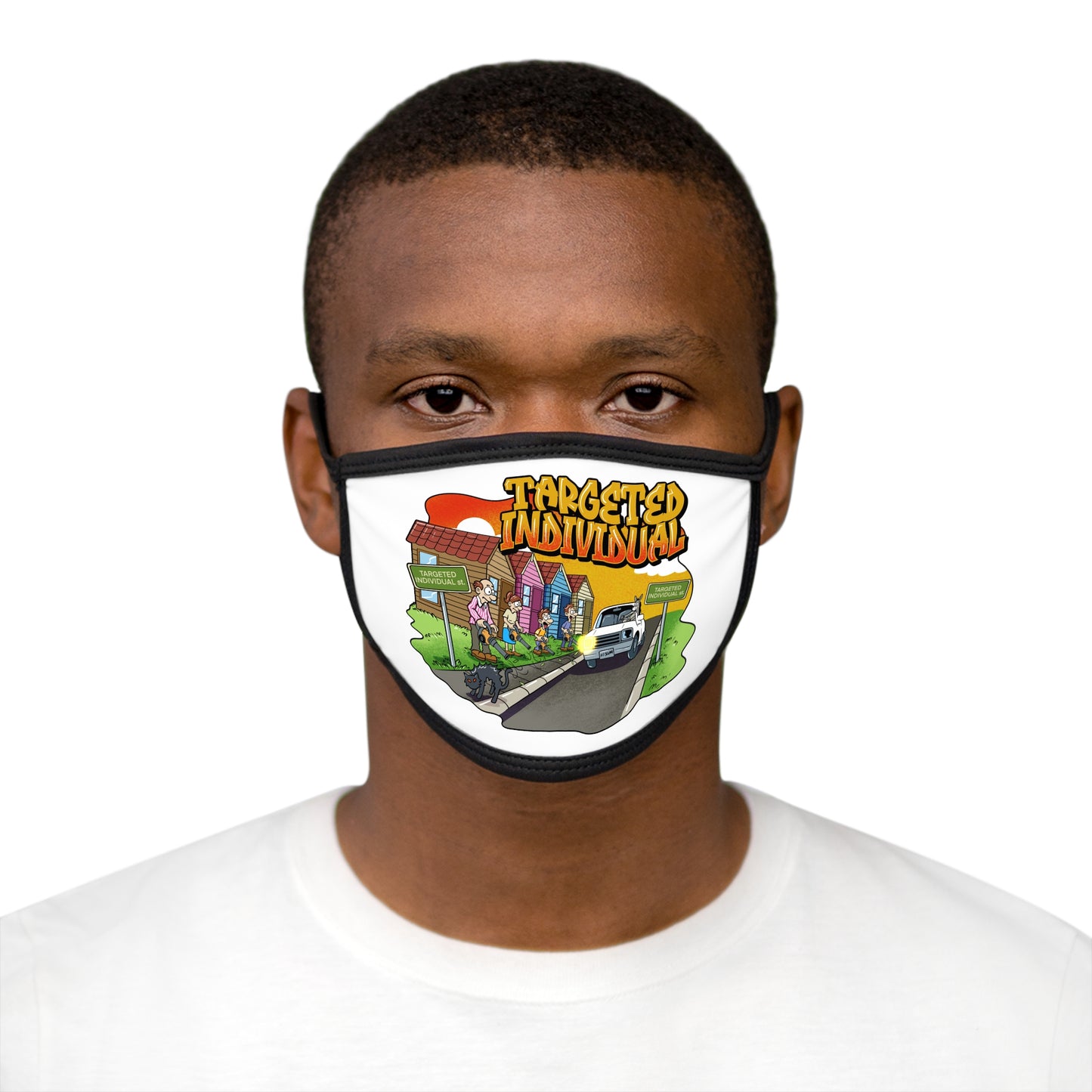 Targeted Individual Graphic Face Mask — Protest/Activist Street Art Design