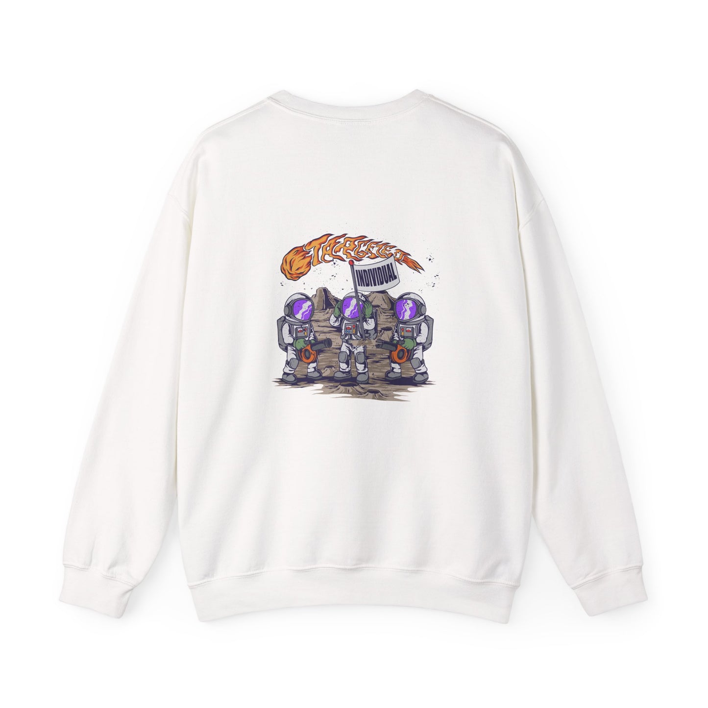 Astronaut Crewneck Sweatshirt — Cute Space Crew with Meteor Graphic
