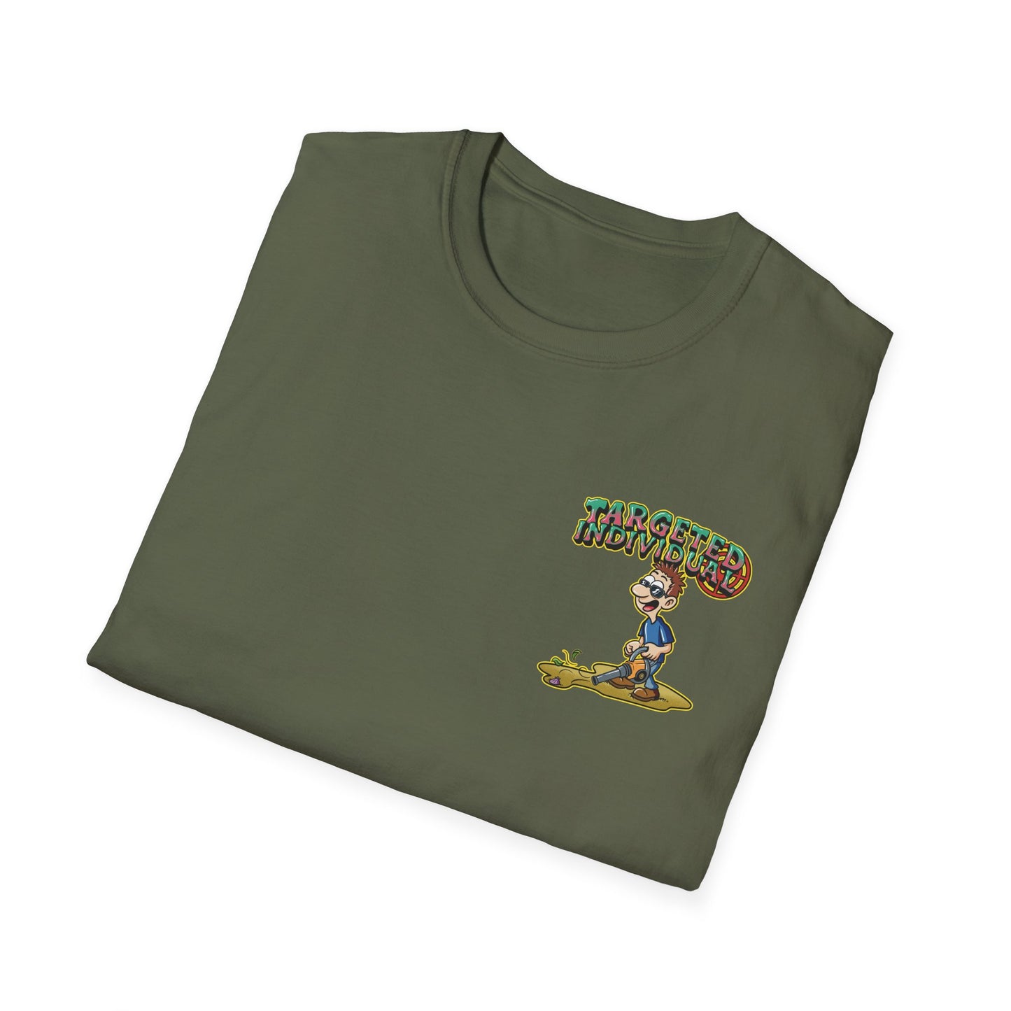 Targeted Individual Graphic T-Shirt — Retro Beach Protest Artwork