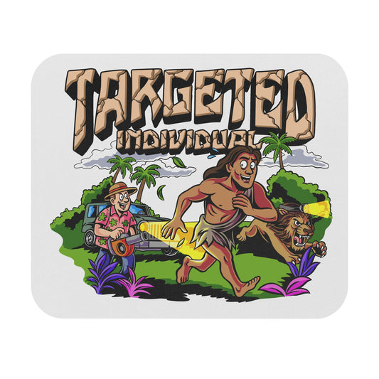 Targeted Individual Vintage Jungle Mouse Pad — Retro Comic Survivor Design