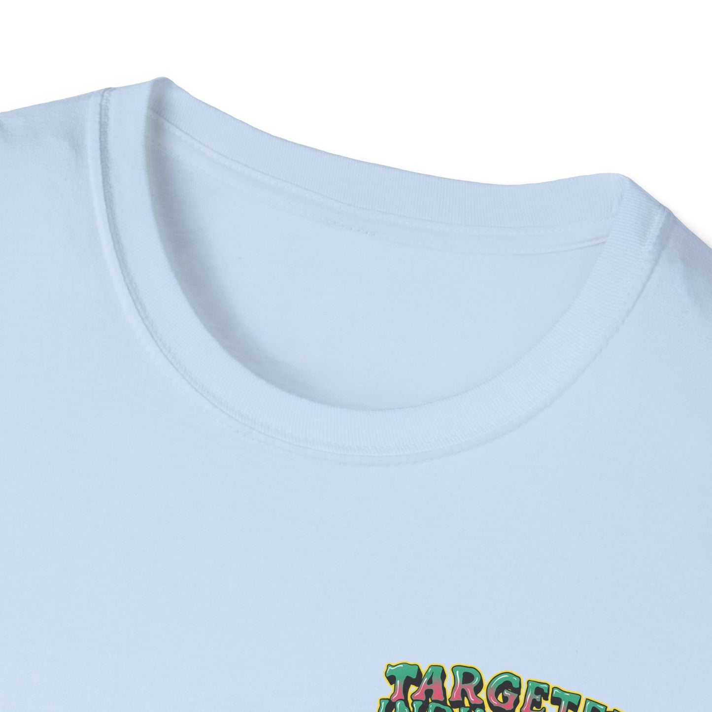 Targeted Individual Graphic T-Shirt — Retro Beach Protest Artwork