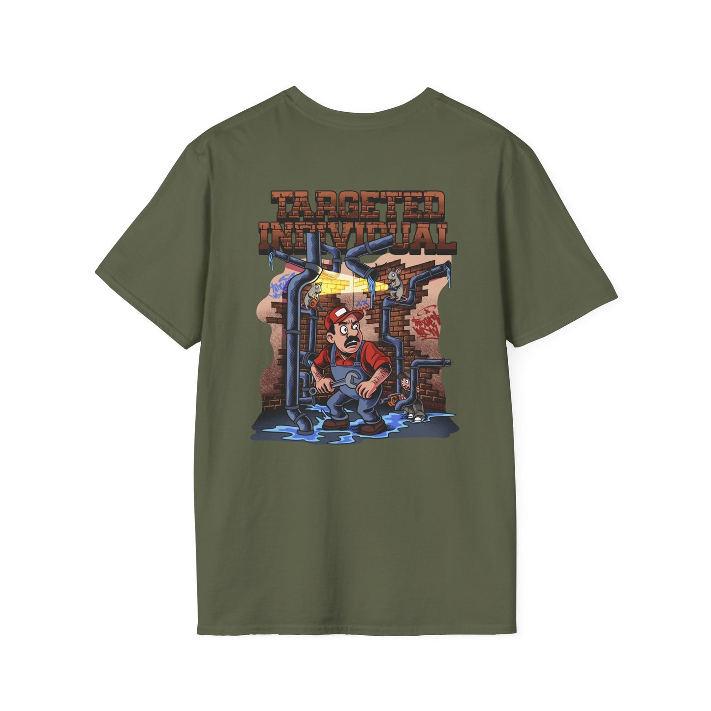 Plumber Retro Graphic T‑Shirt — "Tabotted Industrial" Back Artwork