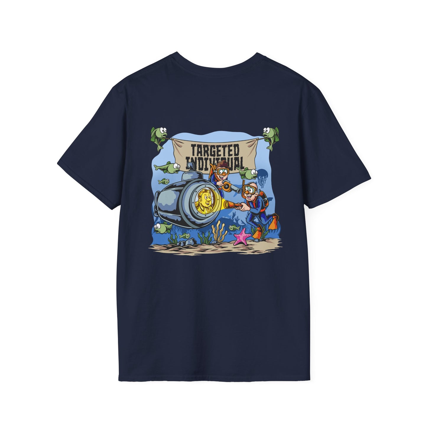 Targeted Individual Graphic Tee — Retro Diver Underwater Design