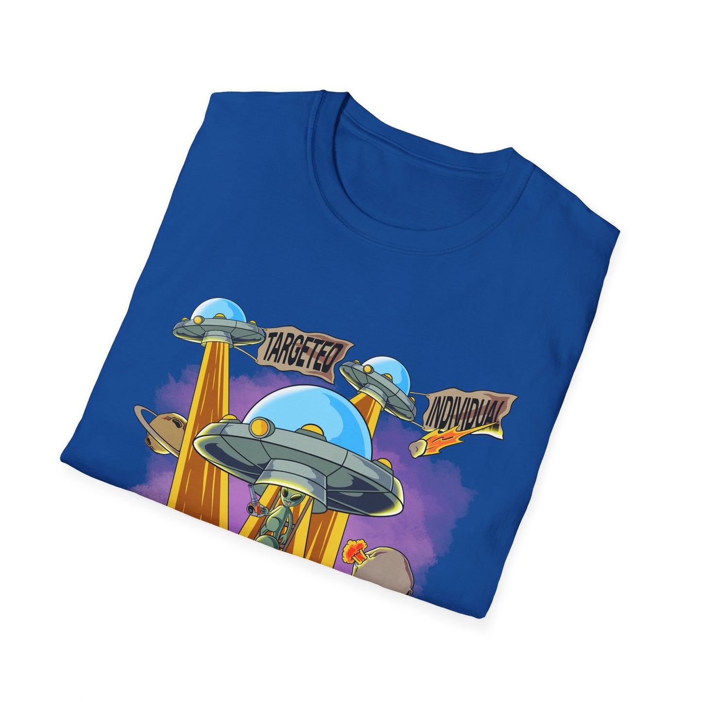 Alien Abduction Graphic T-Shirt — "Targeted Nowhere" Retro UFO Tee