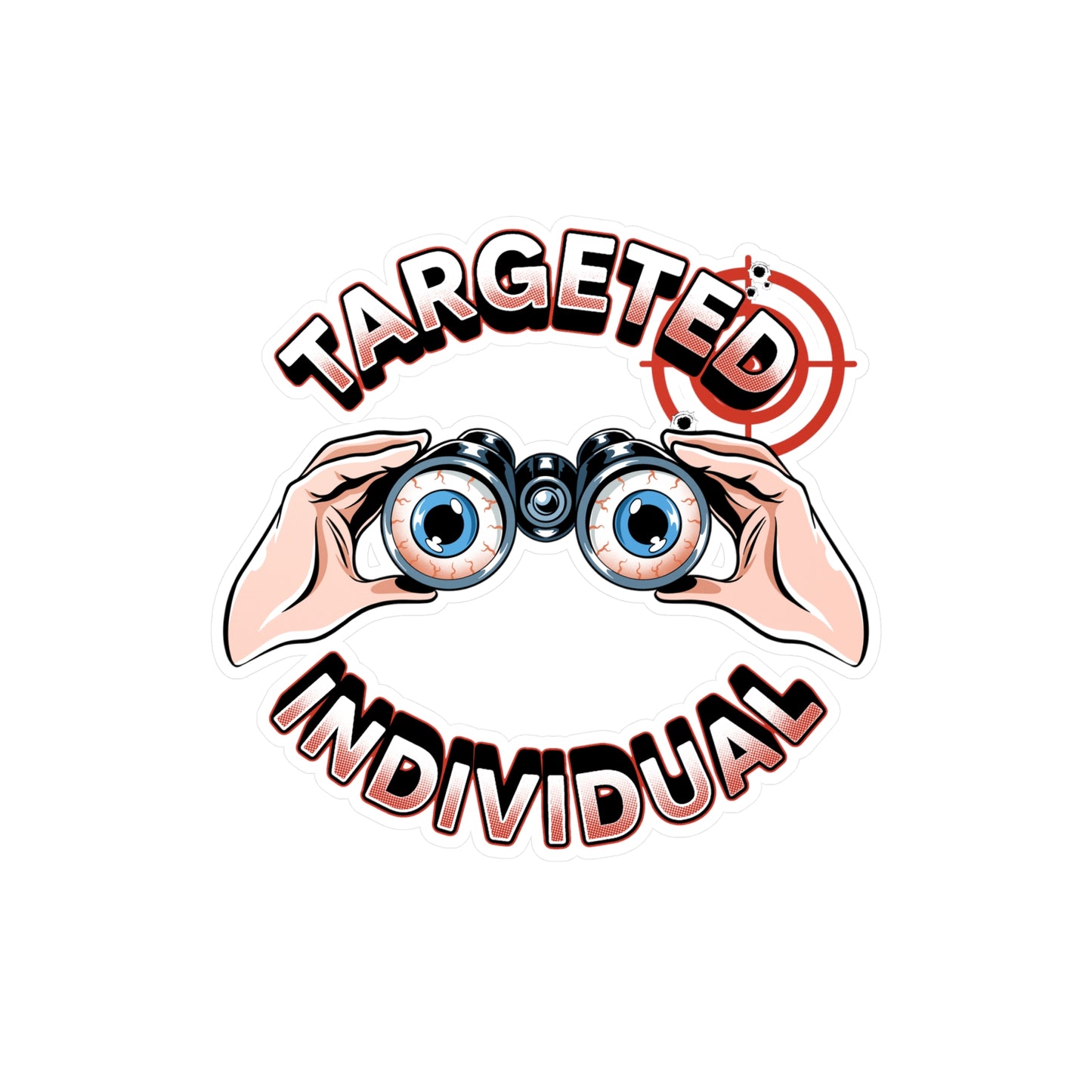 Targeted Individual Binoculars Vinyl Sticker — Kiss-Cut Decal for Laptops, Water Bottles & Windows