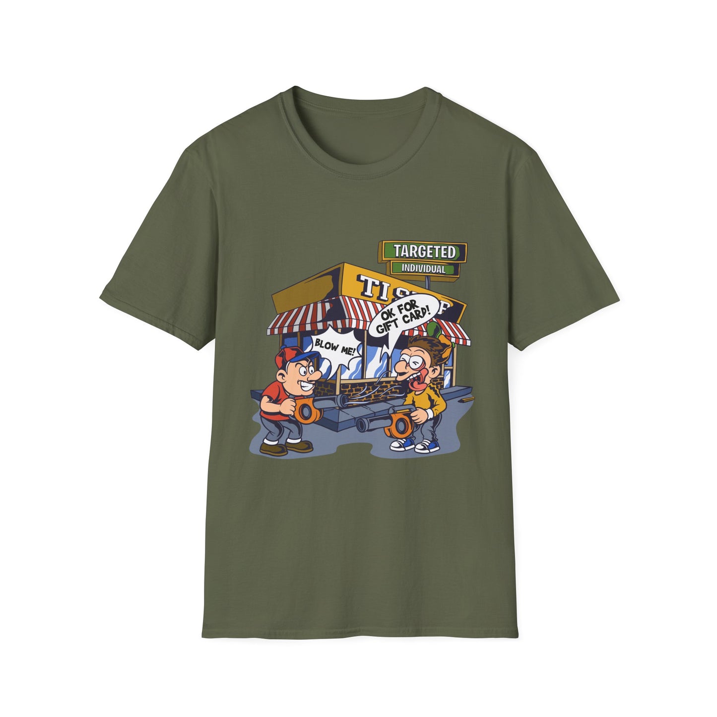 T-Shirt — Cartoon Target Practice Ice Cream Stand Design