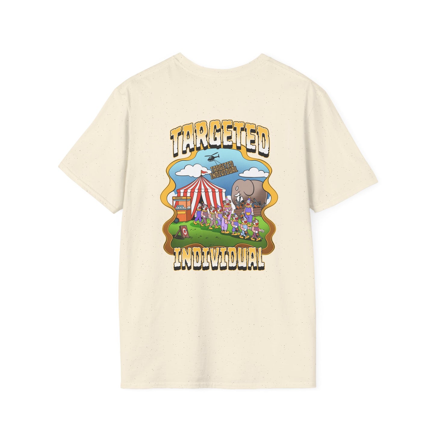 Targeted Individual Graphic T-Shirt — Circus Elephant Protest Design