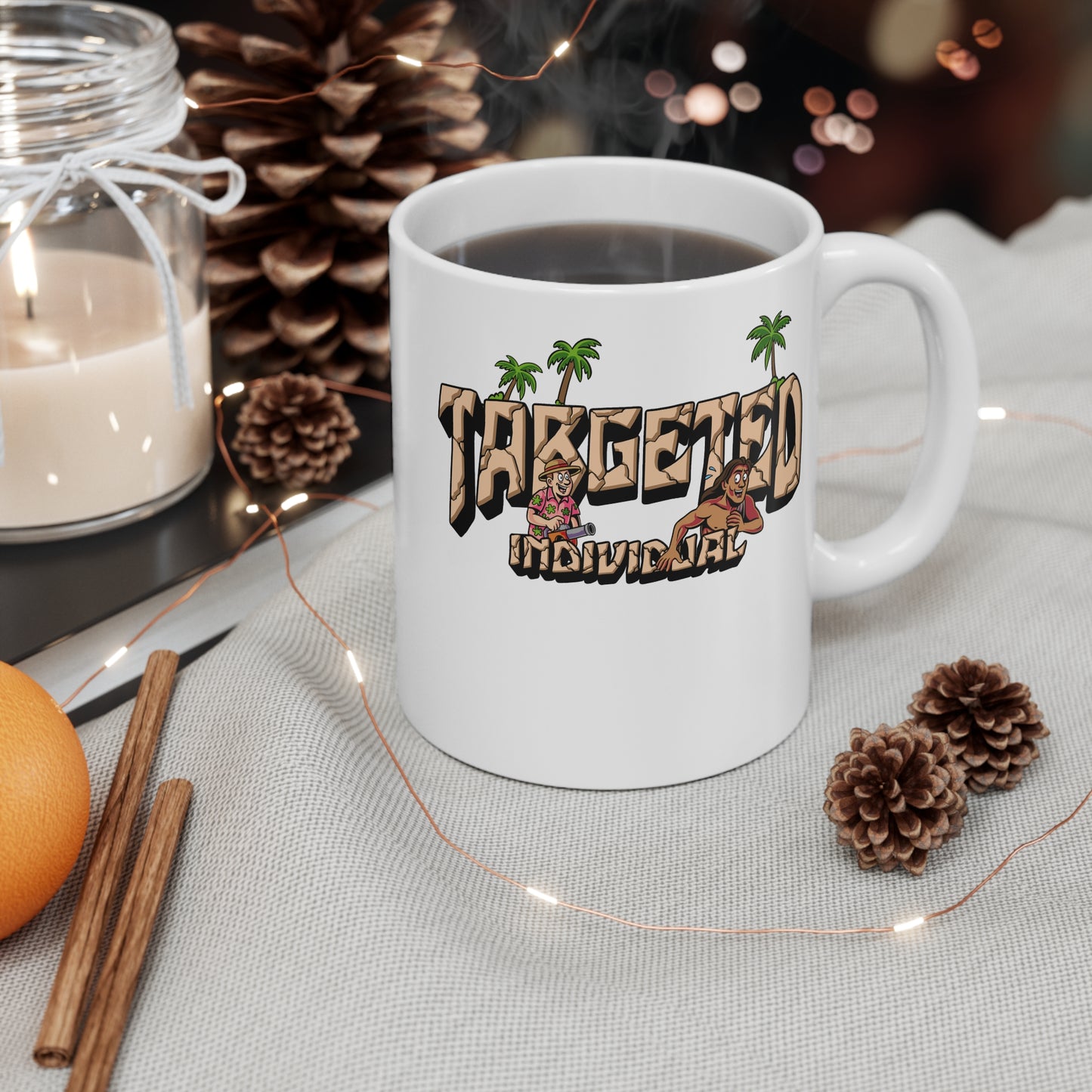 Mug - 'Targeted Individual' Retro Beach Graphic Coffee Mug!