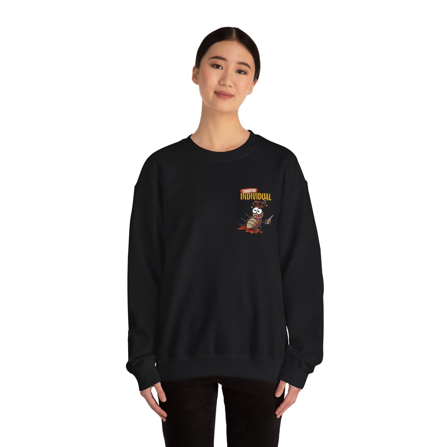 Knight vs Worms Crewneck Sweatshirt — Funny Medieval Cartoon Graphic