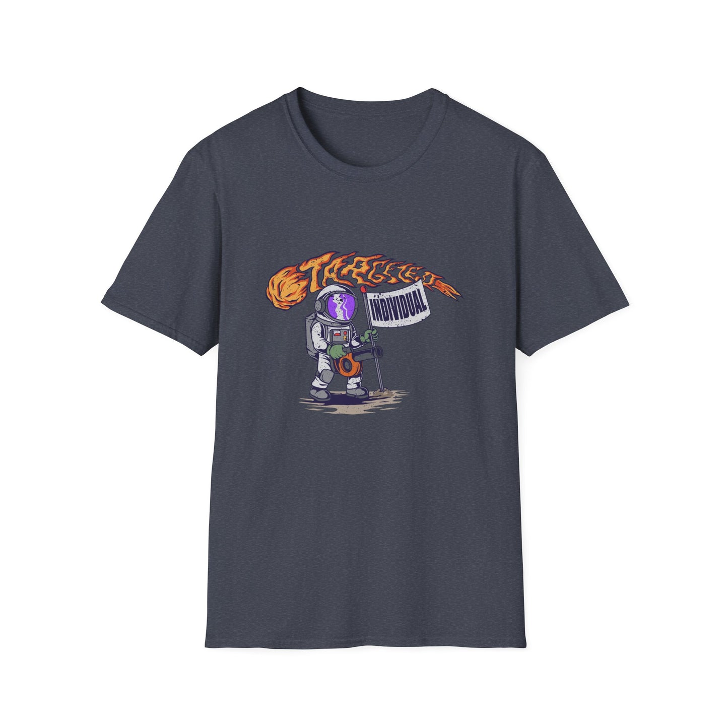Astronaut Guitar T-Shirt — Retro Space Rock Design ("Takeoff")