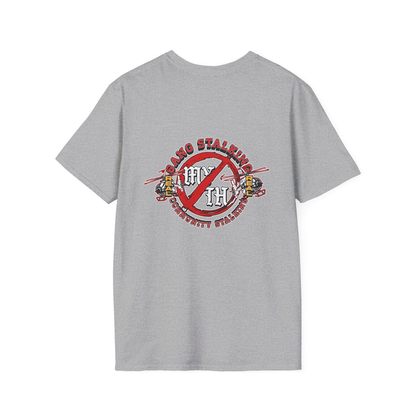 T-Shirt — Retro 'No Stalking' Vintage Graphic Tee (Front Sloth & Back Emblem)