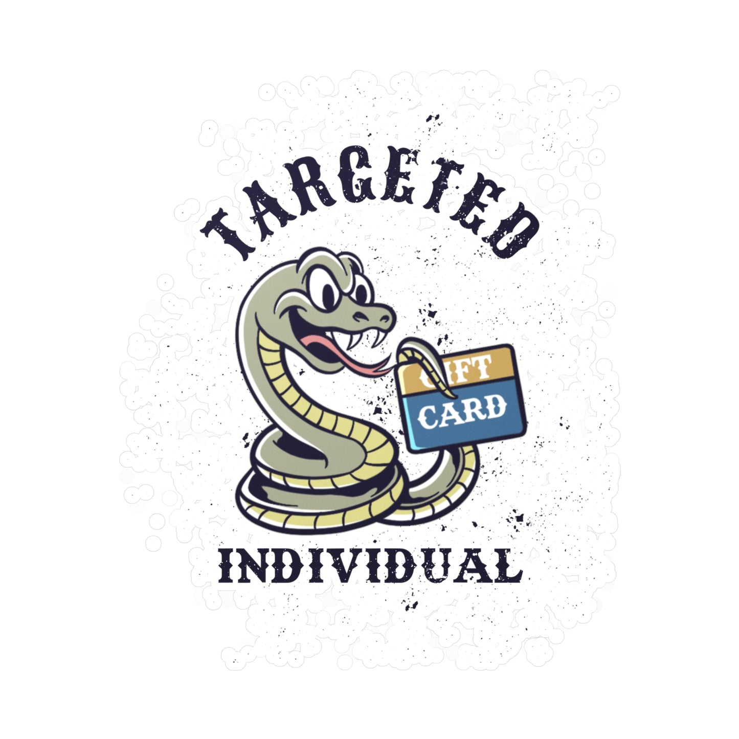 Targeted Individual Snake Sticker – Kiss-Cut Vinyl Decal (Gift Card Design)