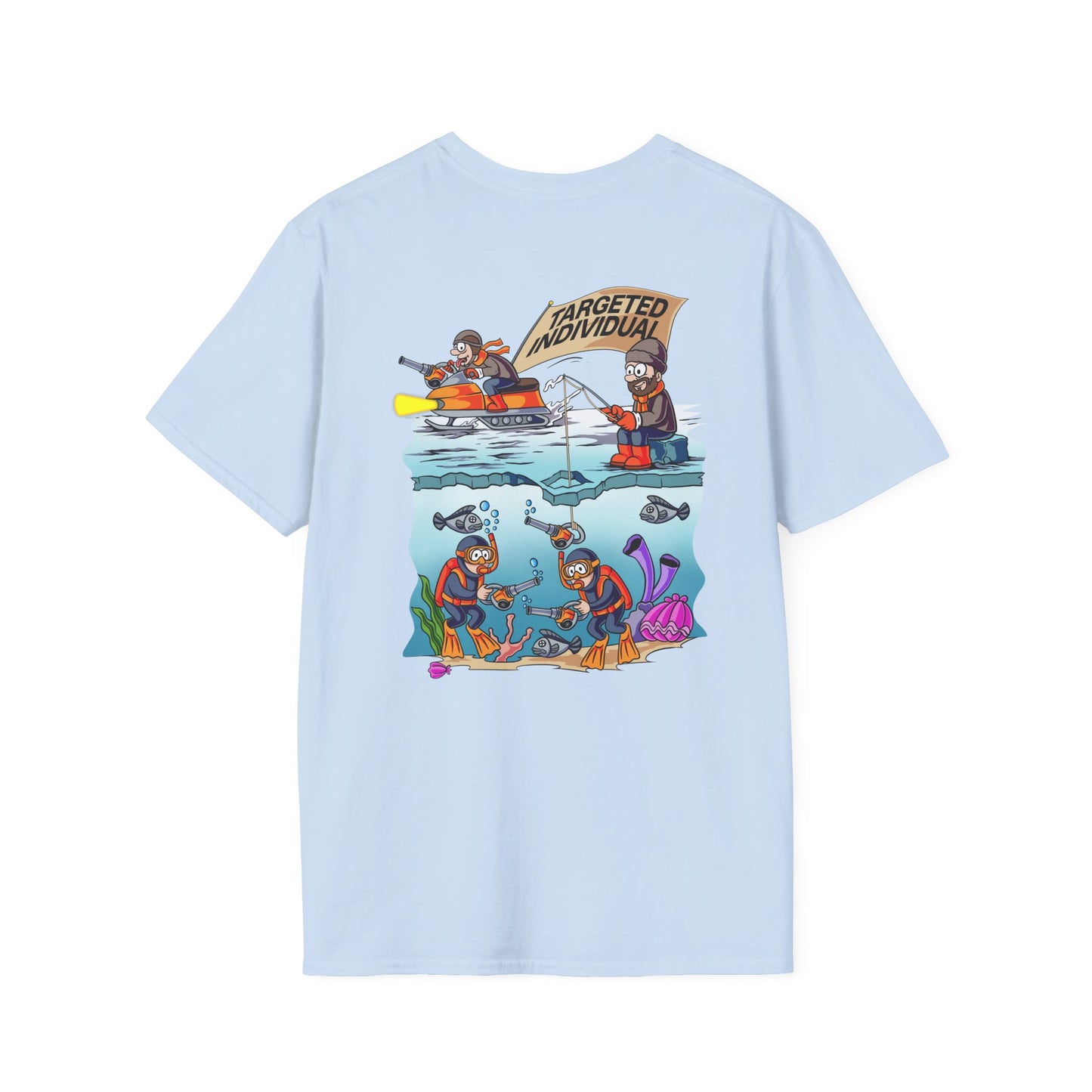 Fishing Cartoon T-Shirt — "Targeted Individual" Graphic Tee