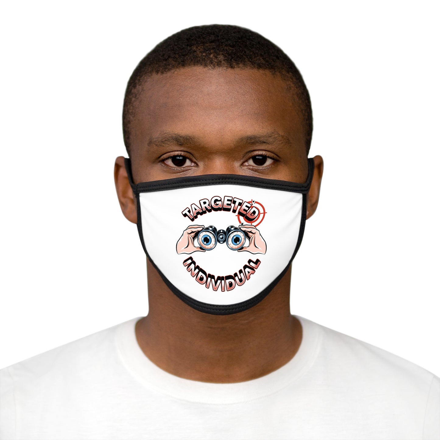 Targeted Individual Face Mask — Binoculars Graphic Mask for Privacy Awareness