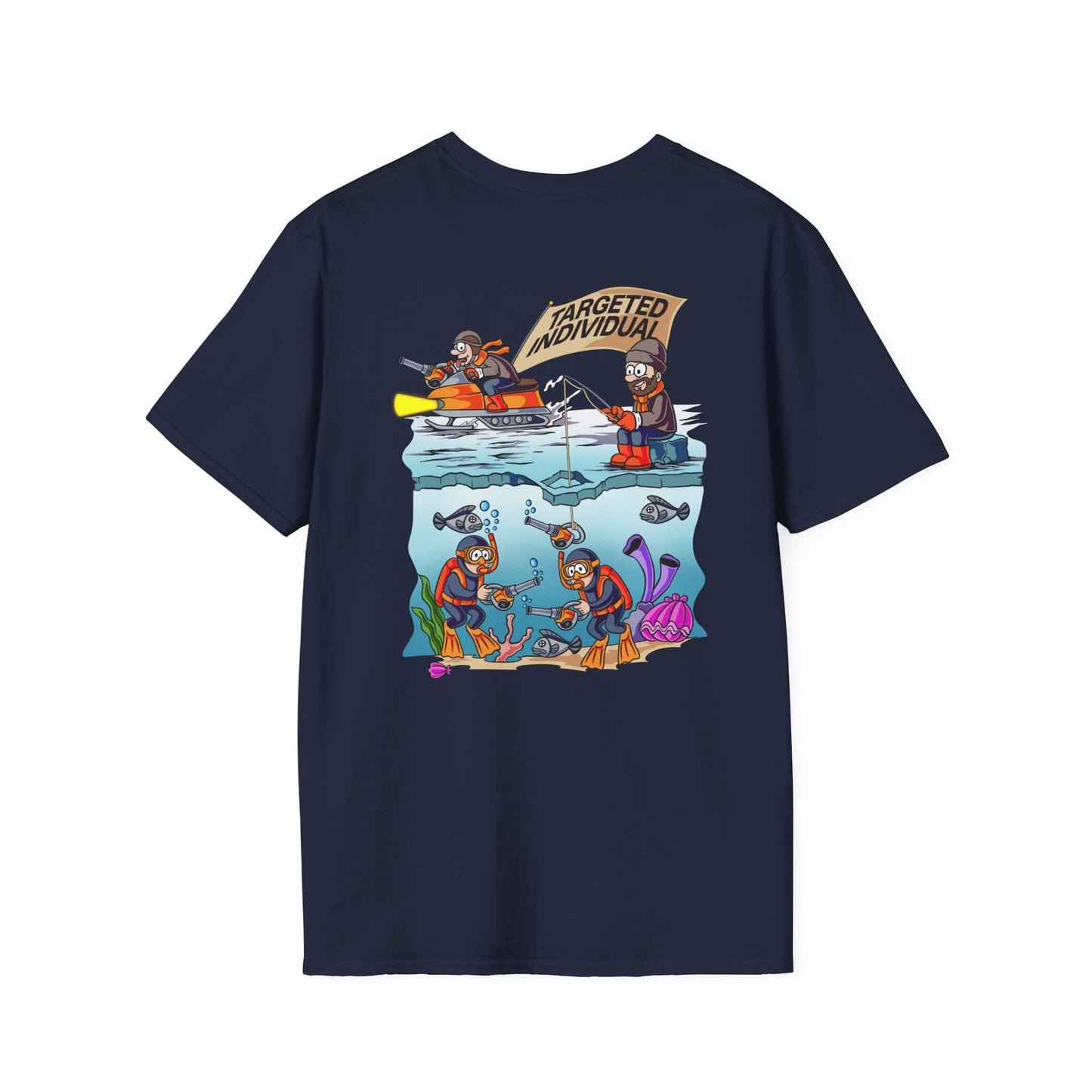 Fishing Cartoon T-Shirt — "Targeted Individual" Graphic Tee