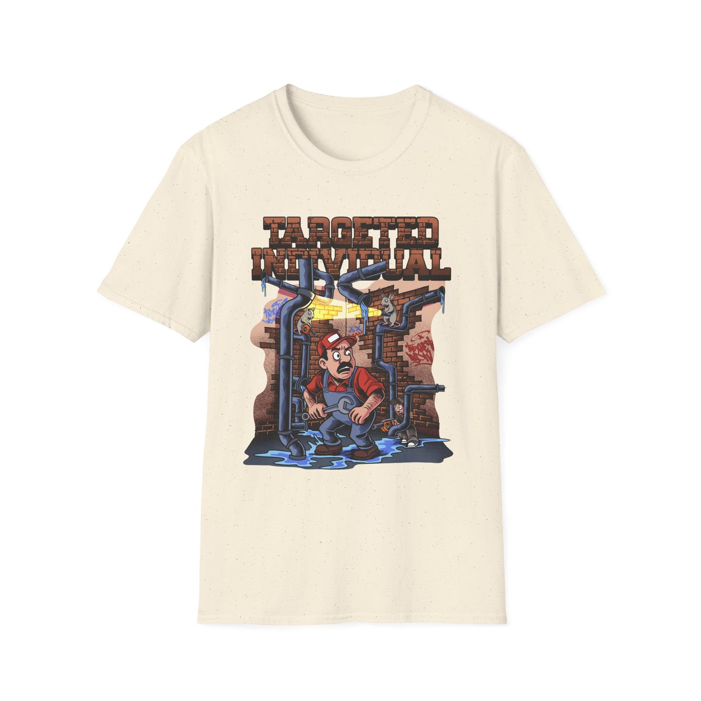 Plumber Cartoon Tee — "Tap Outta Luck" Retro Plumbing Design