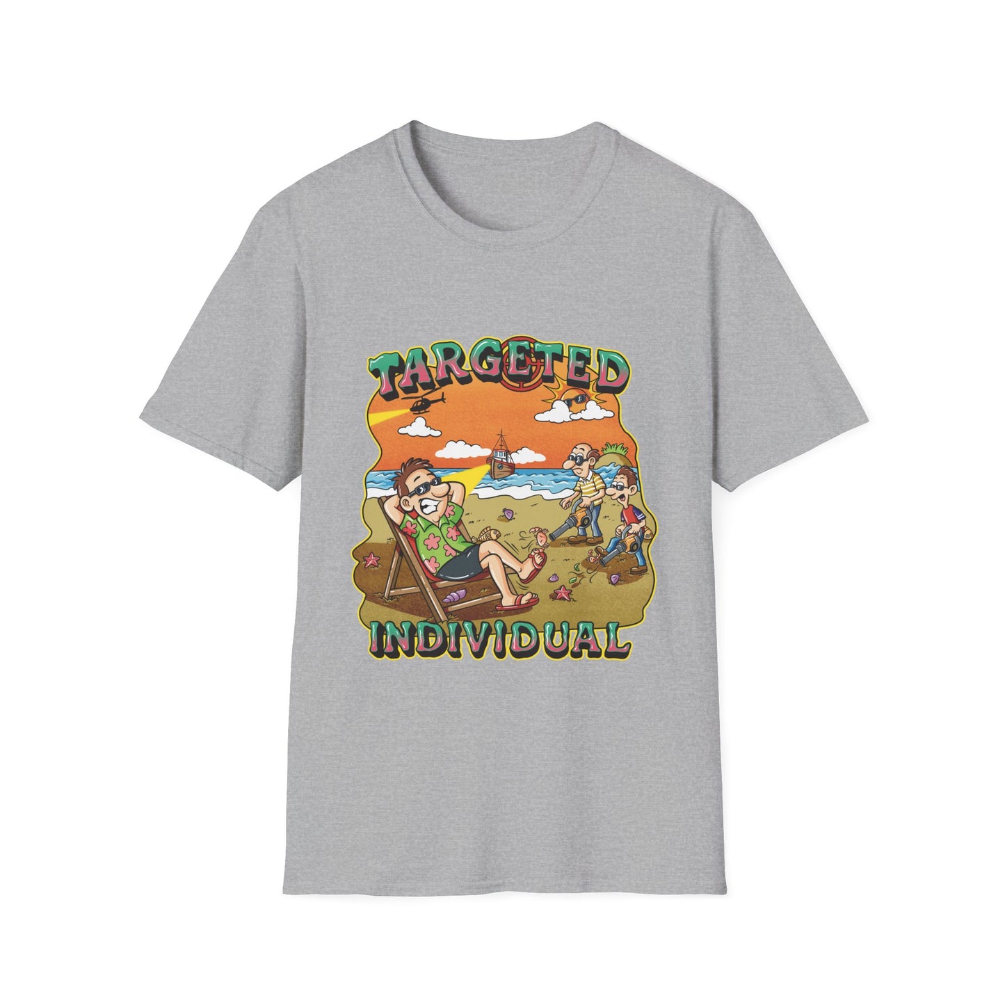 Targeted Individual T-Shirt — Retro Beach Conspiracy Graphic Tee