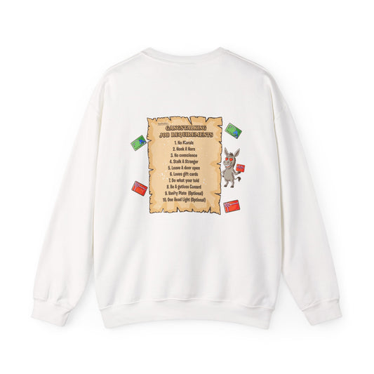 Crewneck Sweatshirt — Funny Cat Playlist Design (Song List Back Print)
