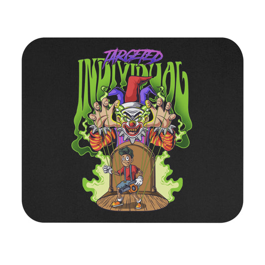 Targeted Individual Horror Clown Mouse Pad — Puppet Victim Gaming Desk Mat